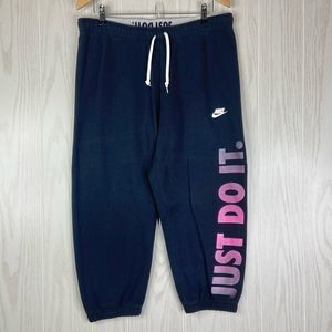 Nike Women’s Black Joggers with Pink Gradient 'Just Do It'